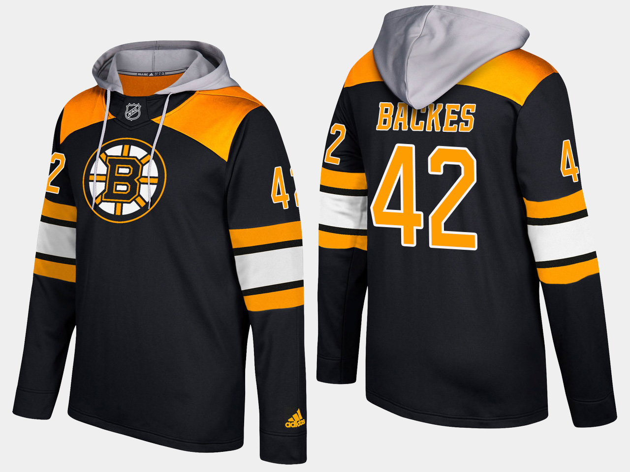Men NHL Boston bruins #42 david backes black hoodie->boston bruins->NHL Jersey